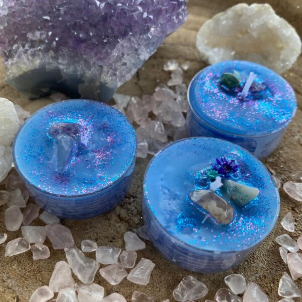 Duftkerze Mondglanz mit Glitzer und Edelsteinen - Healing with sparkle - Fenja Schürer